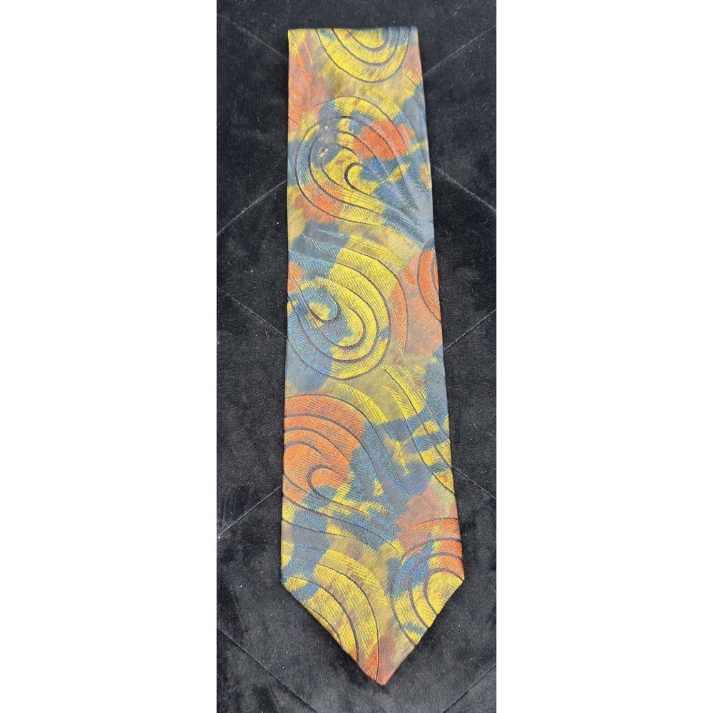 CARAVAGGIO Pure Silk Vintage Abstract Tie Multicolored